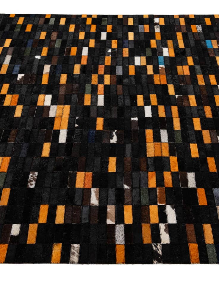 Detail image of  5' 2 x 7' 11 Cowhide - Patchwork Rug