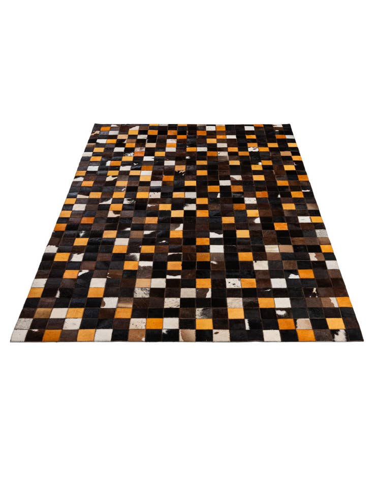 Detail image of  5' 2 x 8' Cowhide - Patchwork Rug