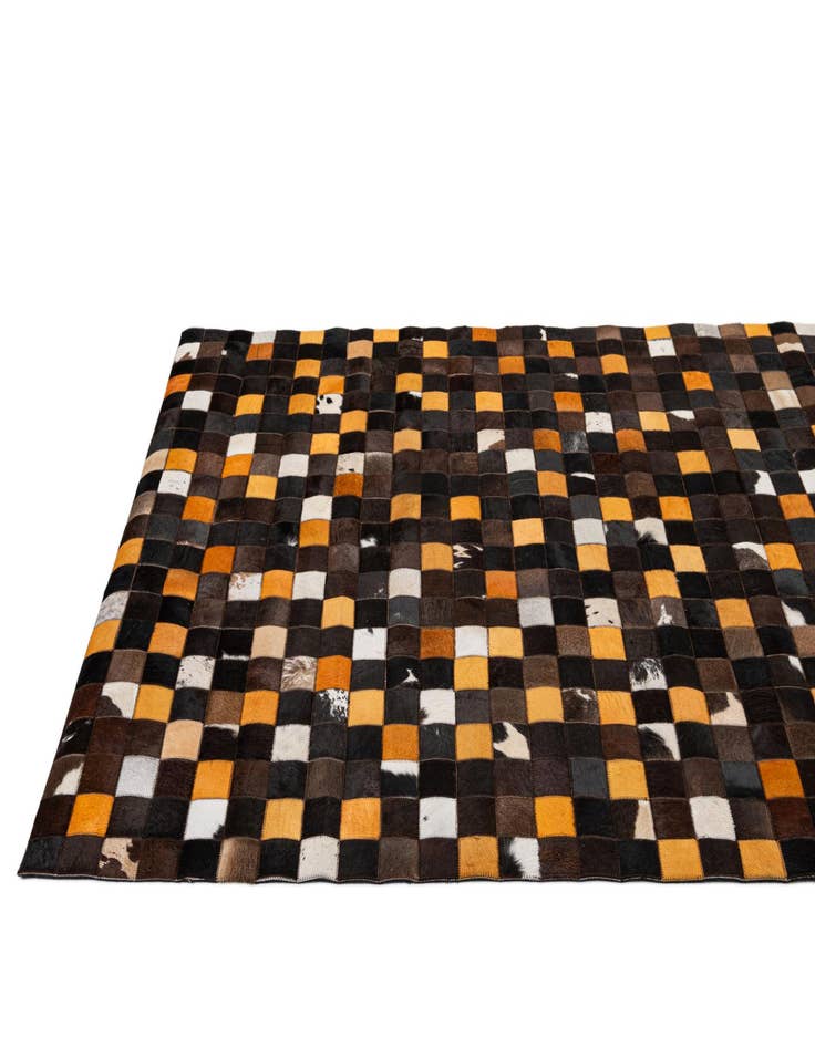 Detail image of  5' 2 x 8' Cowhide - Patchwork Rug