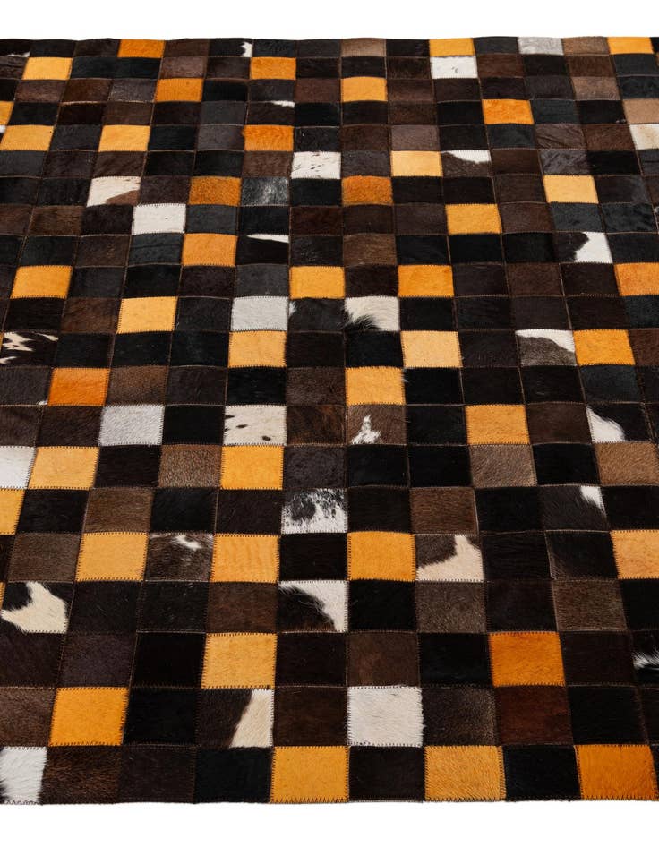 Detail image of  5' 2 x 8' Cowhide - Patchwork Rug