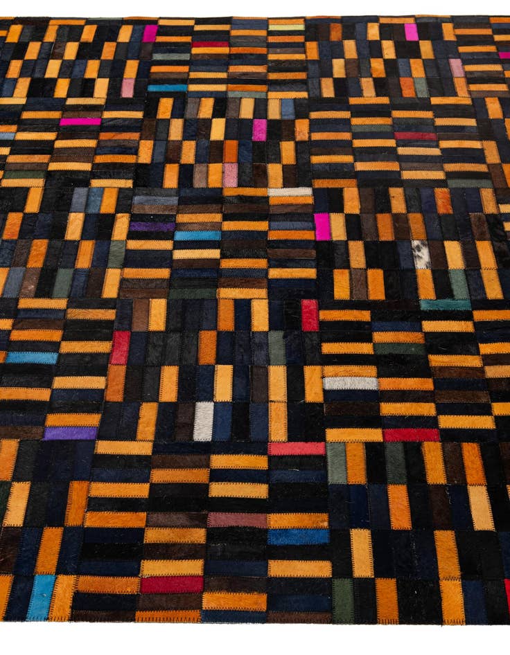 Detail image of  5' 1 x 7' 11 Cowhide - Patchwork Rug