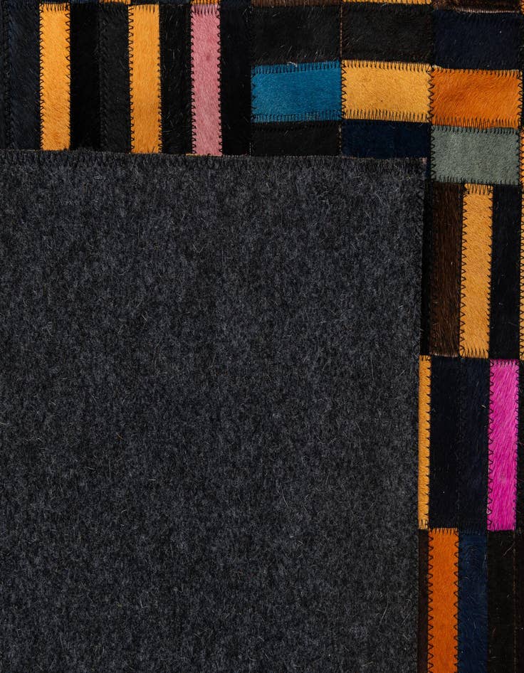 Detail image of  5' 1 x 7' 11 Cowhide - Patchwork Rug