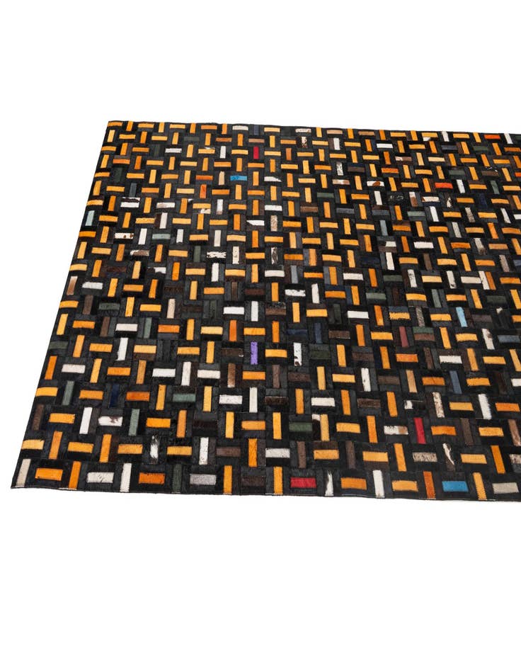 Detail image of  4' 11 x 7' 10 Cowhide - Patchwork Rug