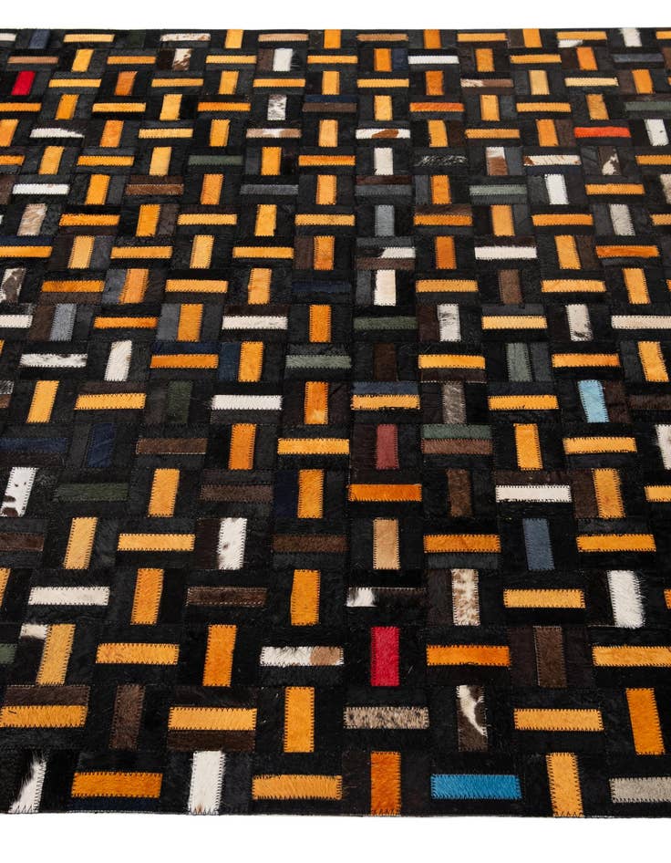 Detail image of  4' 11 x 7' 10 Cowhide - Patchwork Rug