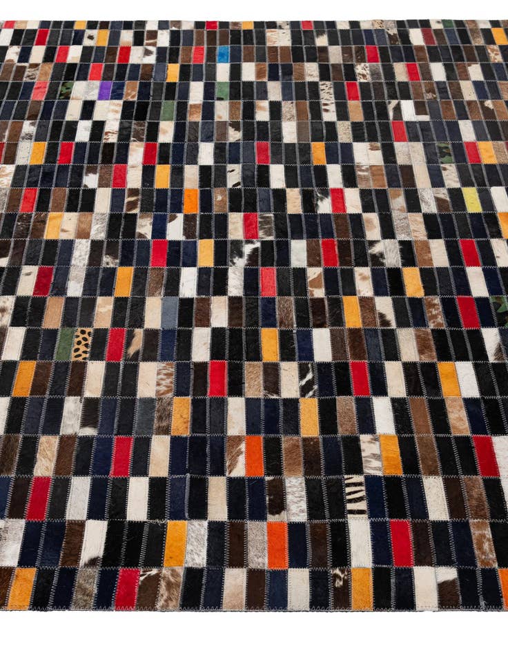 Detail image of  5' 2 x 7' 11 Cowhide - Patchwork Rug
