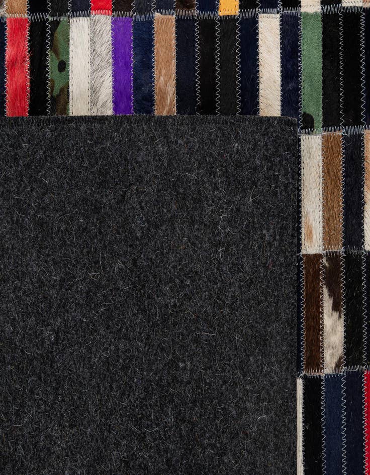 Detail image of  5' 2 x 7' 11 Cowhide - Patchwork Rug