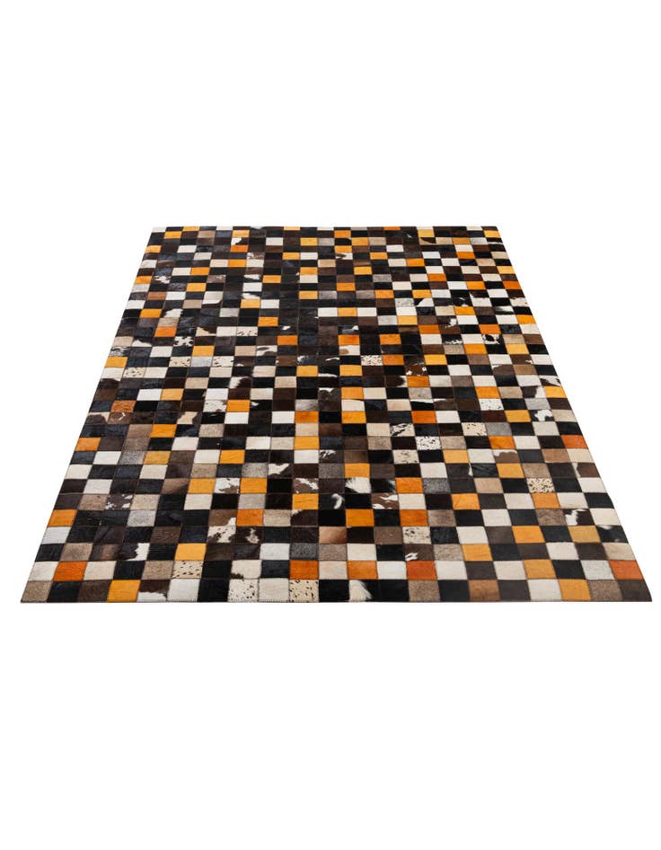 Detail image of  5' 2 x 8' Cowhide - Patchwork Rug