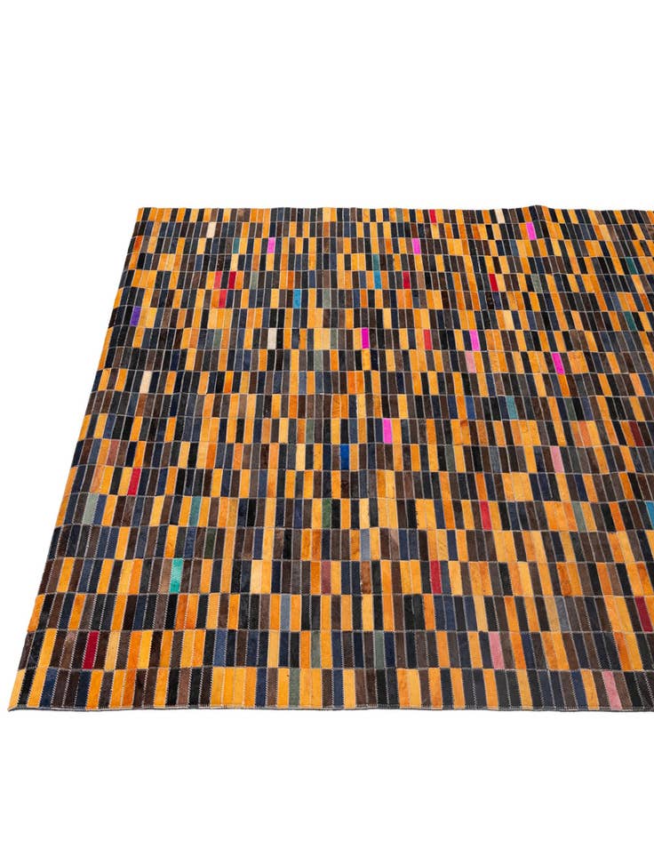 Detail image of  5' 1 x 8' Cowhide - Patchwork Rug