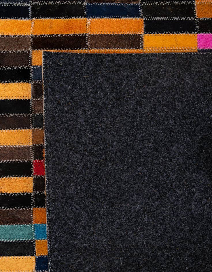Detail image of  5' 1 x 8' Cowhide - Patchwork Rug