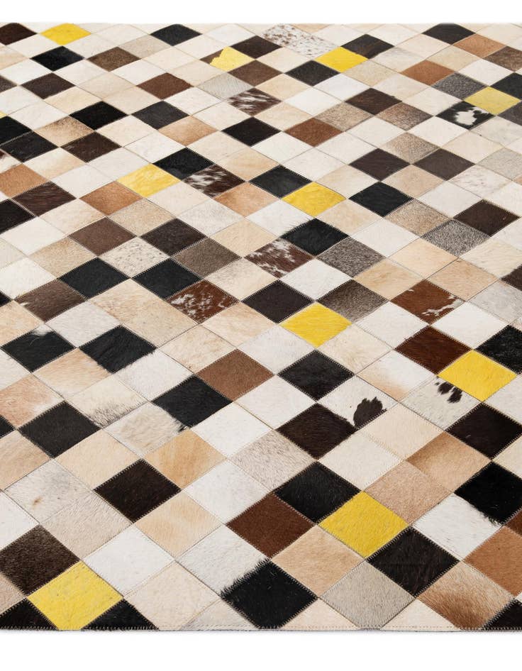 Detail image of  5' 1 x 7' 10 Cowhide - Patchwork Rug