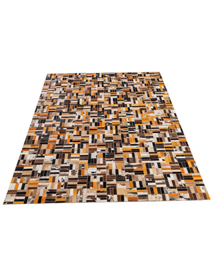 Detail image of  5' 1 x 8' Cowhide - Patchwork Rug