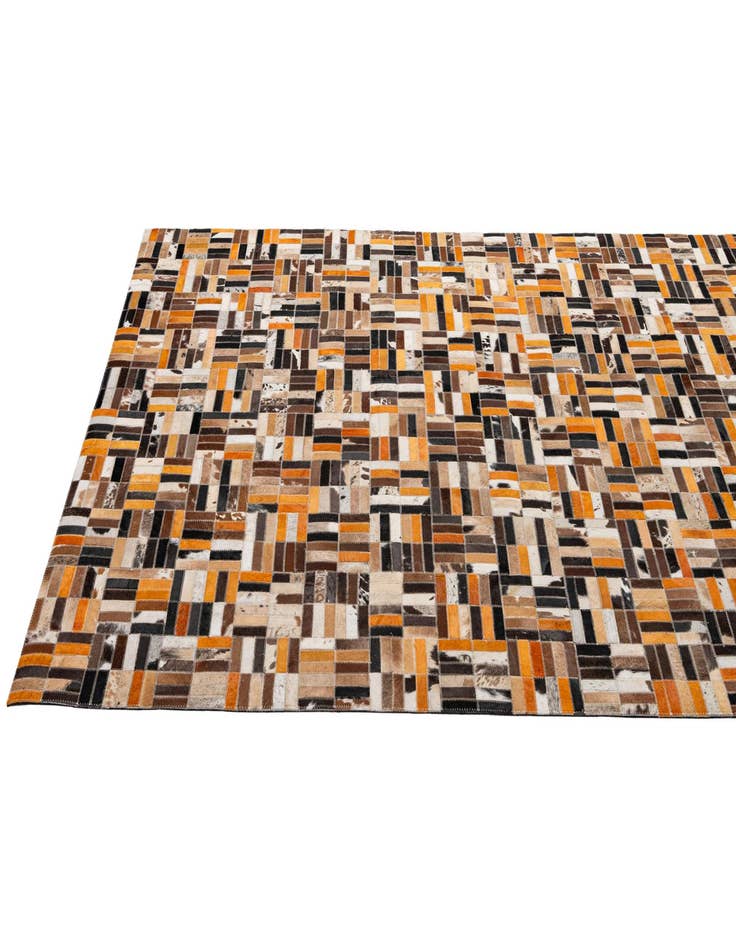 Detail image of  5' 1 x 8' Cowhide - Patchwork Rug