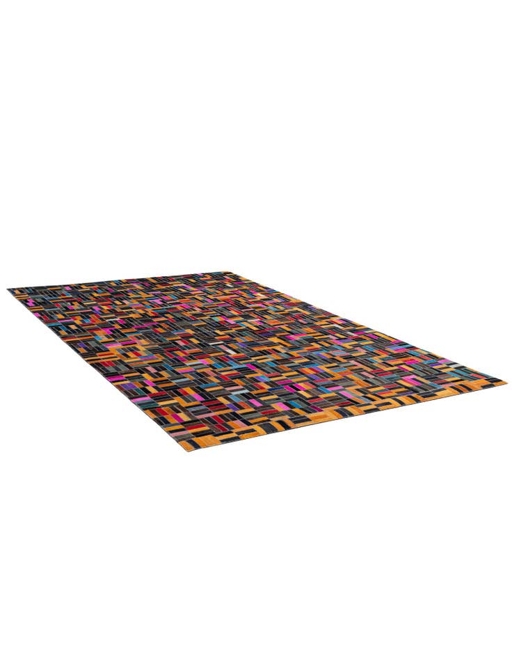 Detail image of  4' 11 x 8' Cowhide - Patchwork Rug