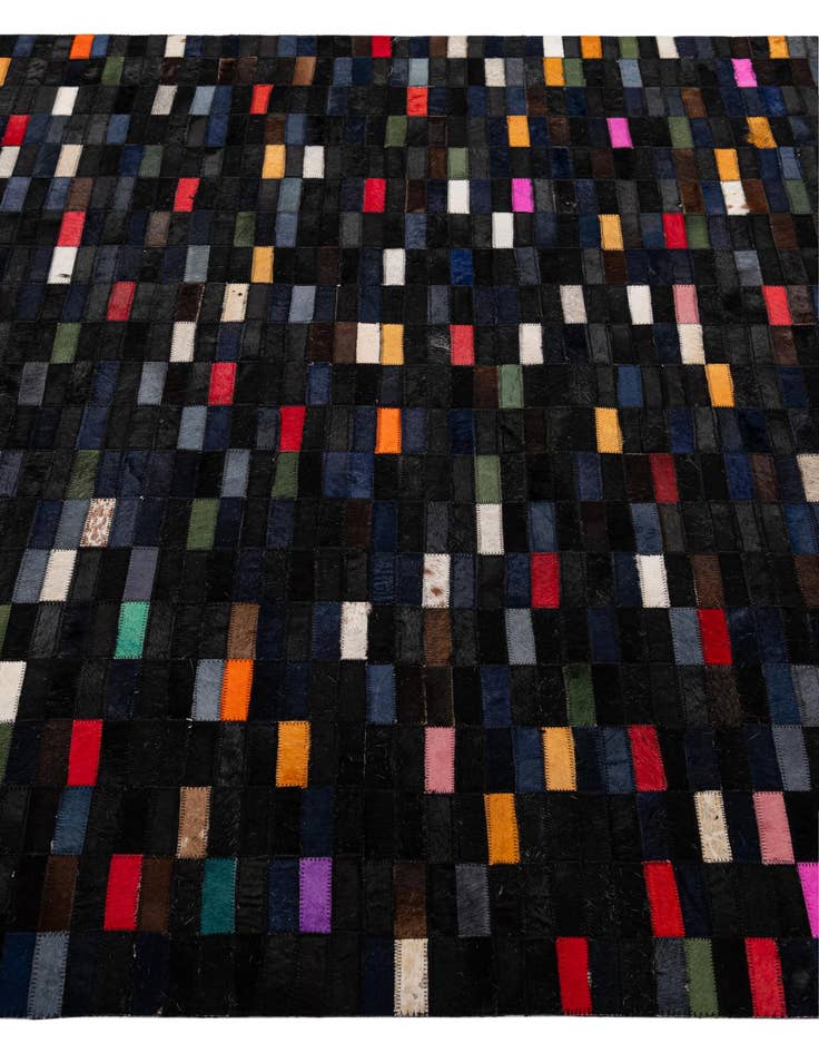 Detail image of  5' 2 x 7' 11 Cowhide - Patchwork Rug