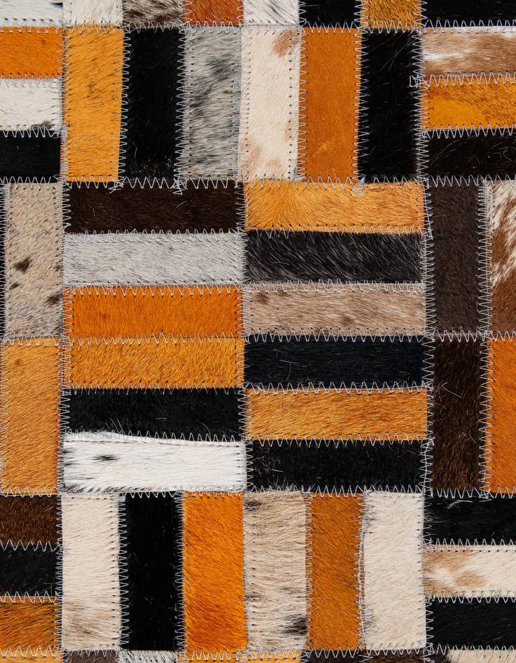 Detail image of  4' 11 x 7' 11 Cowhide - Patchwork Rug