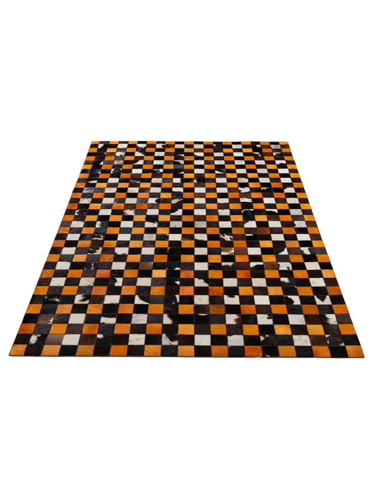 Detail image of  5' 2 x 8' Cowhide - Patchwork Rug