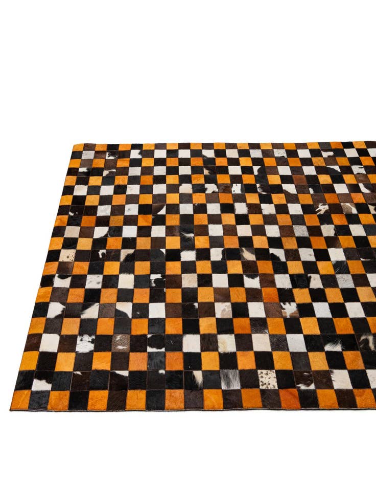 Detail image of  5' 2 x 8' Cowhide - Patchwork Rug