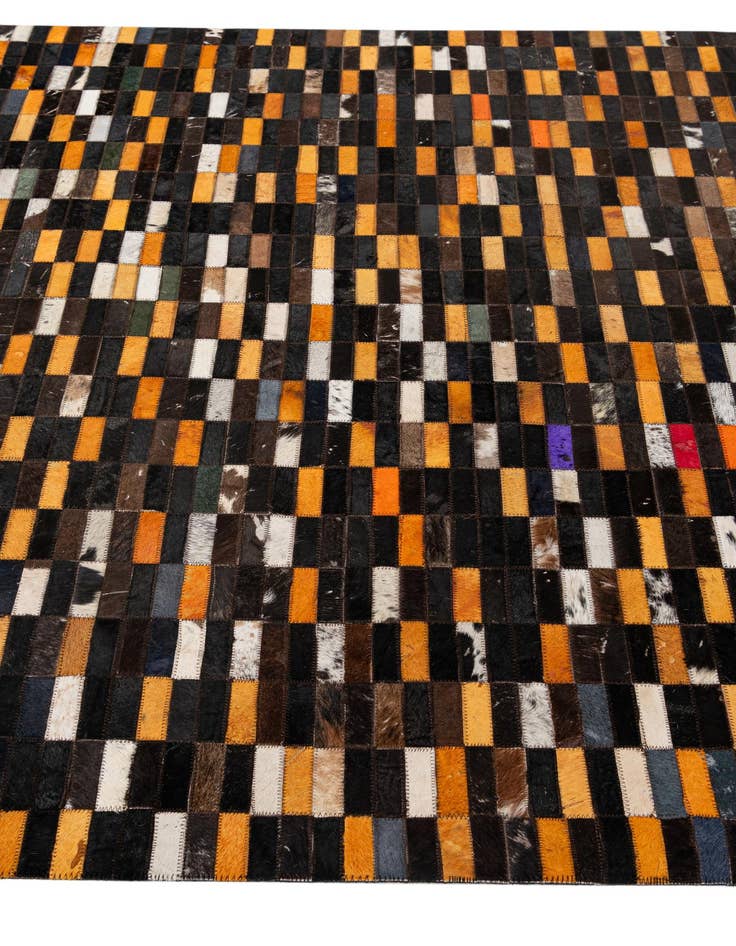Detail image of  5' 3 x 8' 1 Cowhide - Patchwork Rug