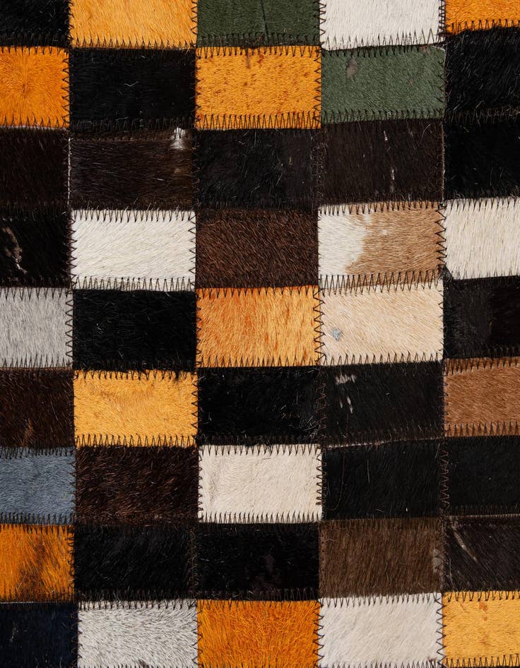 Detail image of  5' 3 x 8' 1 Cowhide - Patchwork Rug