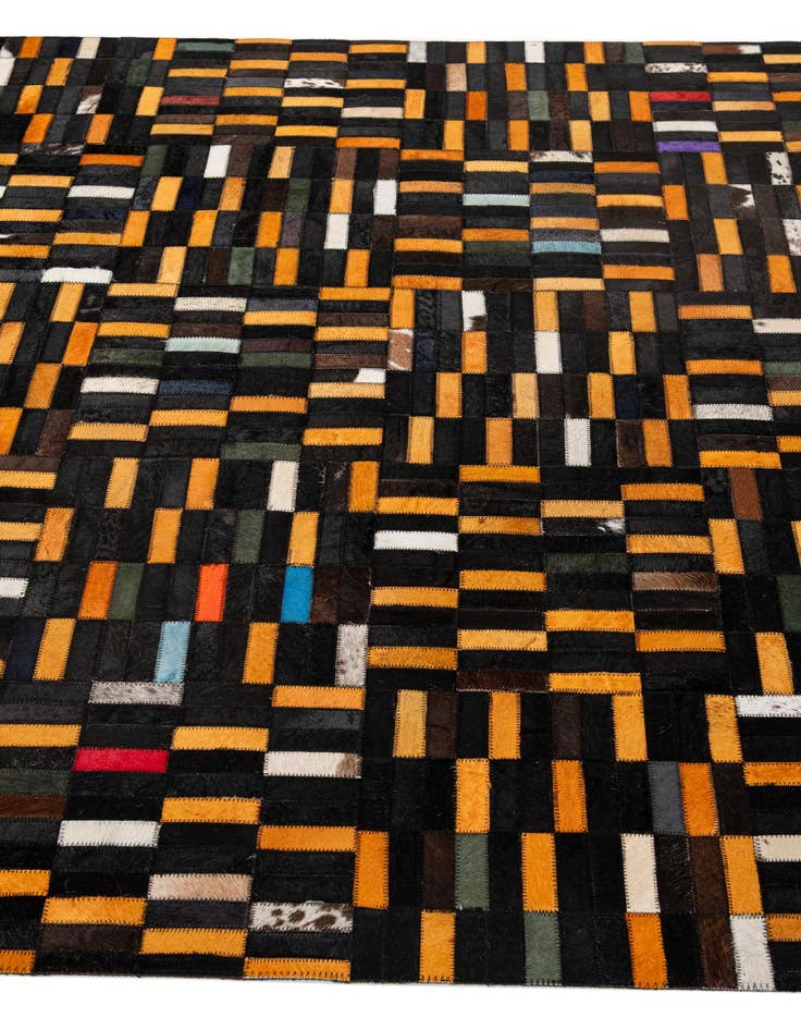 Detail image of  4' 11 x 7' 11 Cowhide - Patchwork Rug