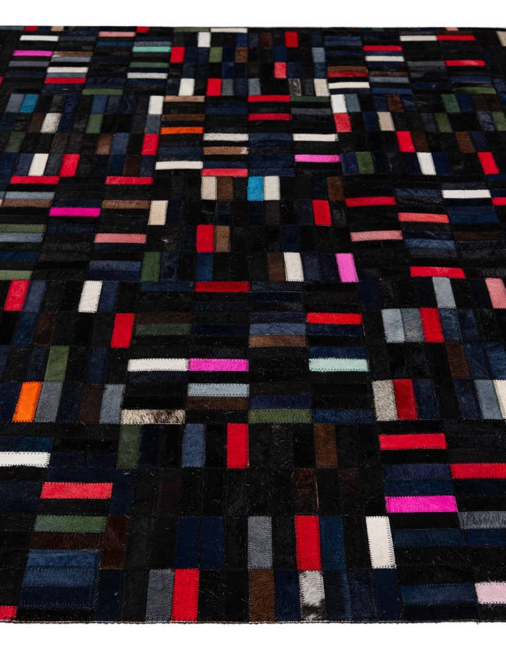 Detail image of  5' 1 x 7' 11 Cowhide - Patchwork Rug