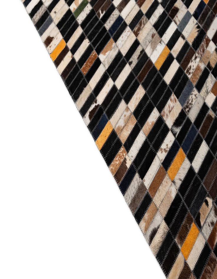 Detail image of  4' 11 x 7' 11 Cowhide - Patchwork Rug