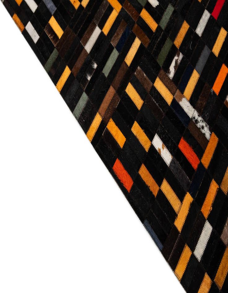 Detail image of  4' 11 x 7' 10 Cowhide - Patchwork Rug
