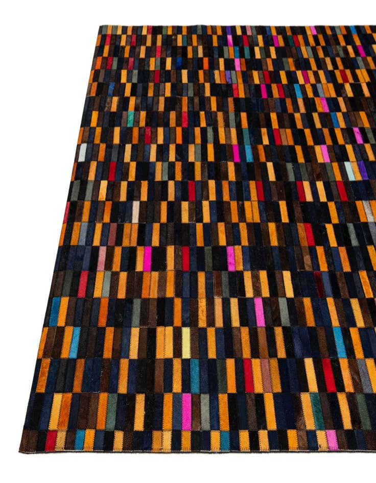 Detail image of  5' 2 x 7' 11 Cowhide - Patchwork Rug