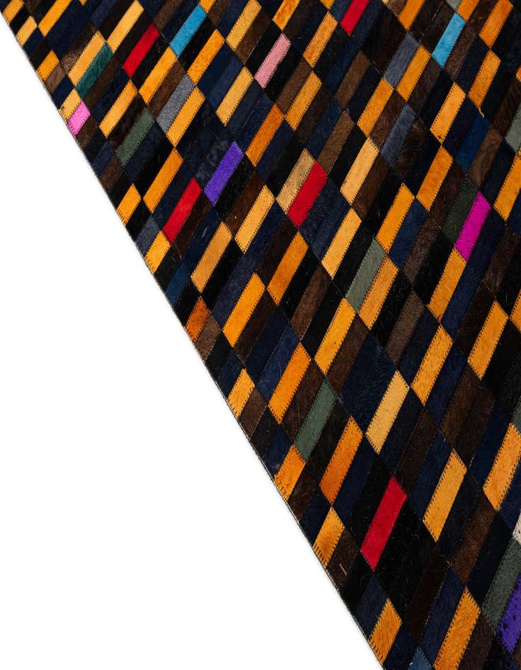 Detail image of  5' 2 x 7' 11 Cowhide - Patchwork Rug