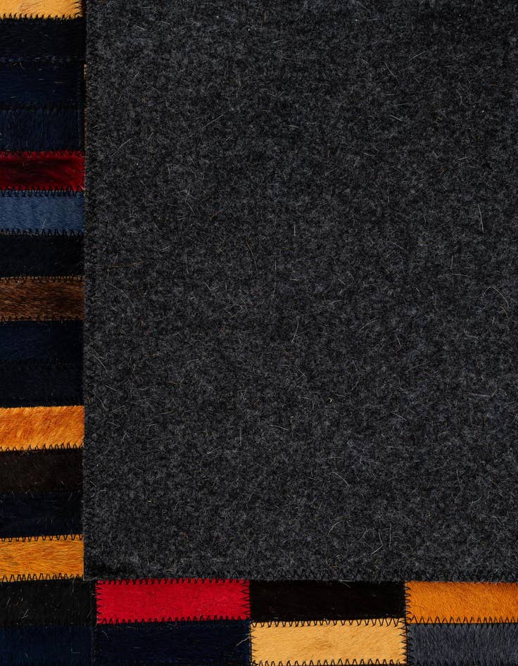 Detail image of  5' 2 x 7' 11 Cowhide - Patchwork Rug