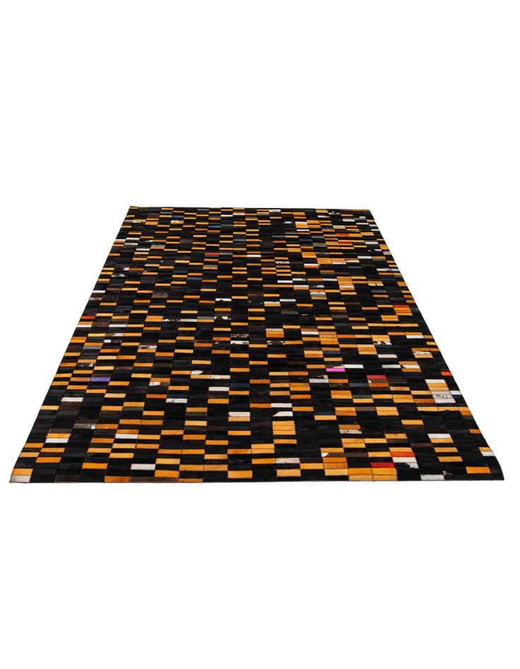 Detail image of  5' 2 x 8' Cowhide - Patchwork Rug