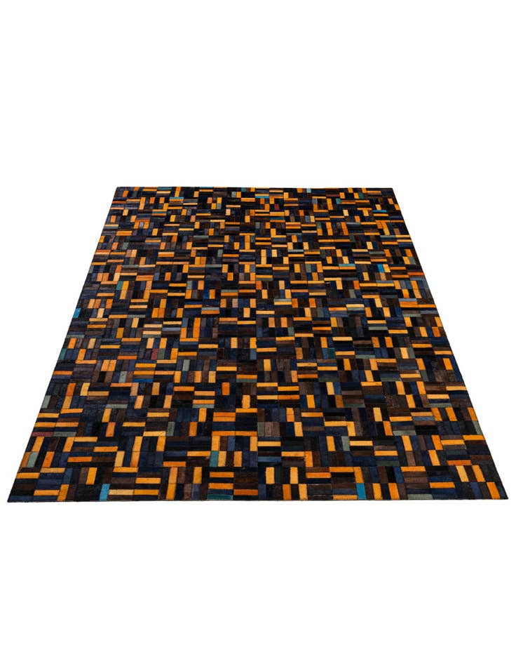 Detail image of  4' 11 x 7' 10 Cowhide - Patchwork Rug