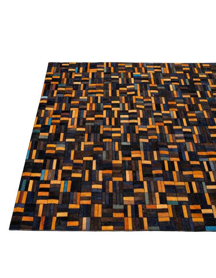 Detail image of  4' 11 x 7' 10 Cowhide - Patchwork Rug