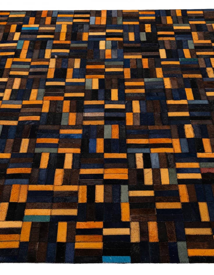 Detail image of  4' 11 x 7' 10 Cowhide - Patchwork Rug