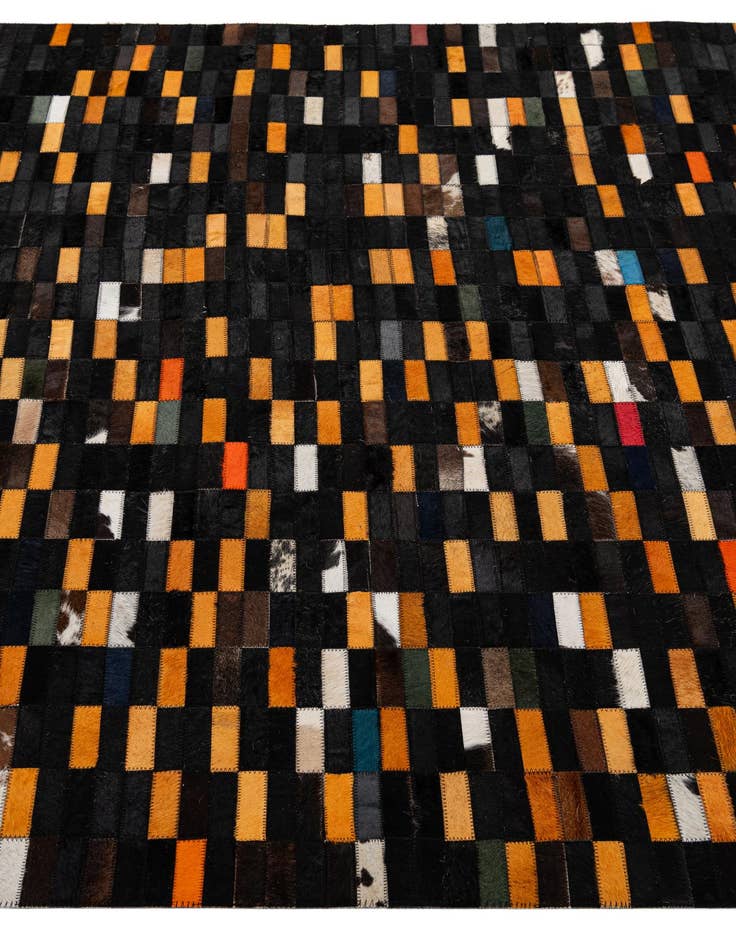 Detail image of  5' 2 x 7' 10 Cowhide - Patchwork Rug