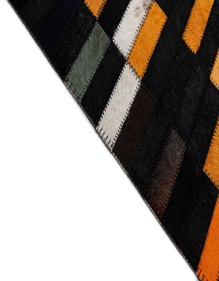 Detail image of  5' 2 x 7' 10 Cowhide - Patchwork Rug