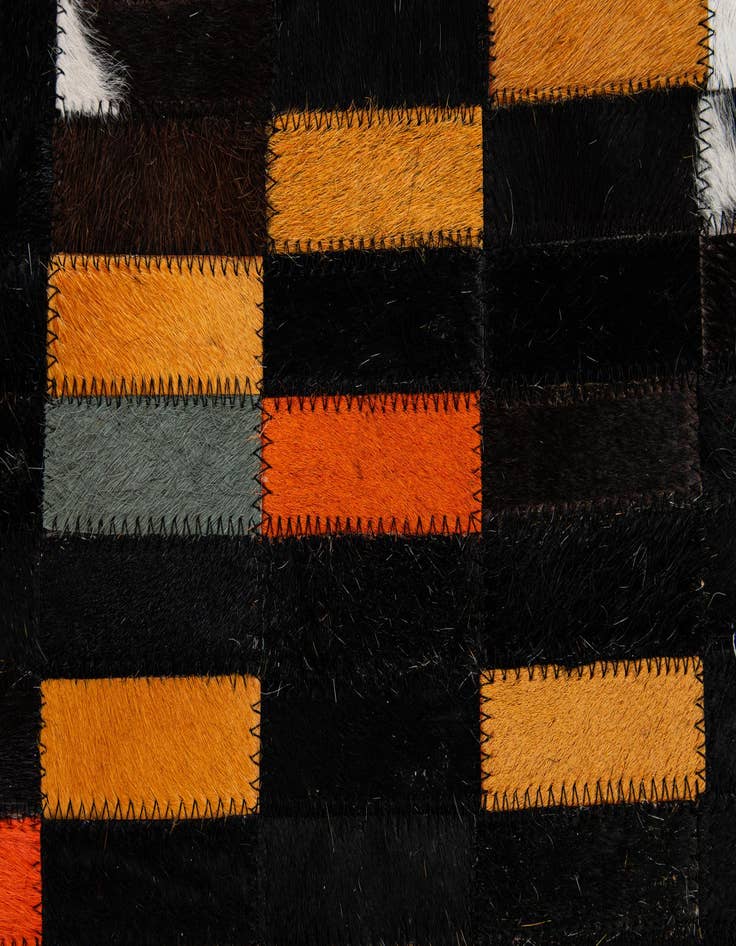 Detail image of  5' 2 x 7' 10 Cowhide - Patchwork Rug
