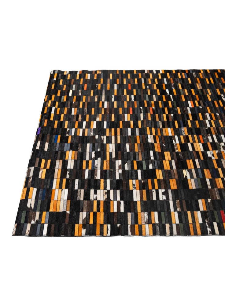 Detail image of  5' 2 x 8' 1 Cowhide - Patchwork Rug