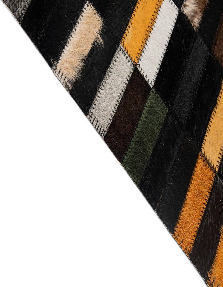 Detail image of  5' 2 x 8' 1 Cowhide - Patchwork Rug