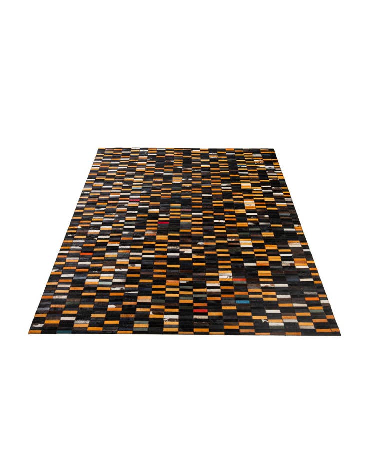 Detail image of  5' 2 x 7' 11 Cowhide - Patchwork Rug