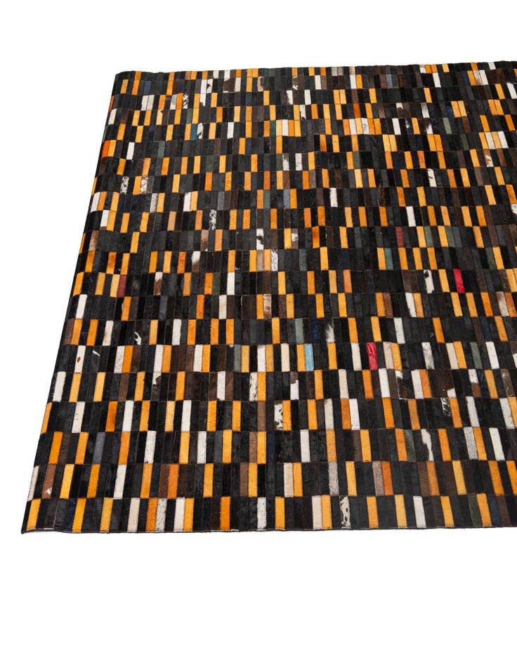 Detail image of  5' 2 x 7' 11 Cowhide - Patchwork Rug