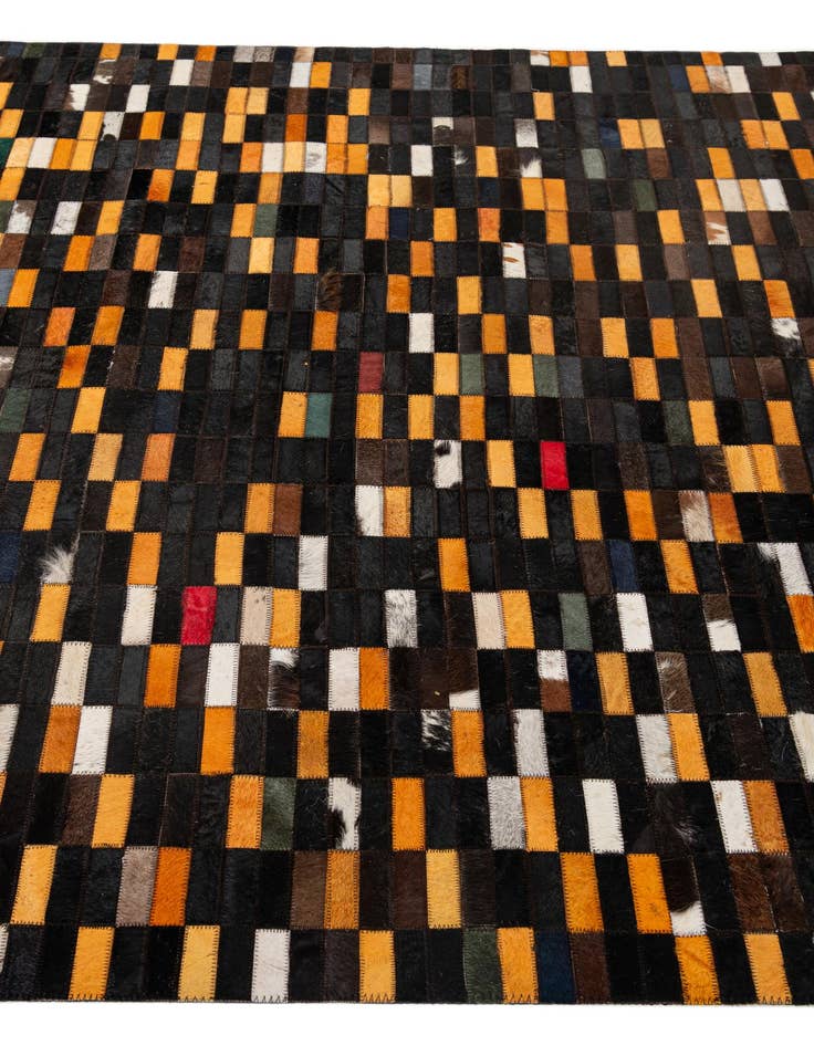 Detail image of  5' 2 x 7' 11 Cowhide - Patchwork Rug