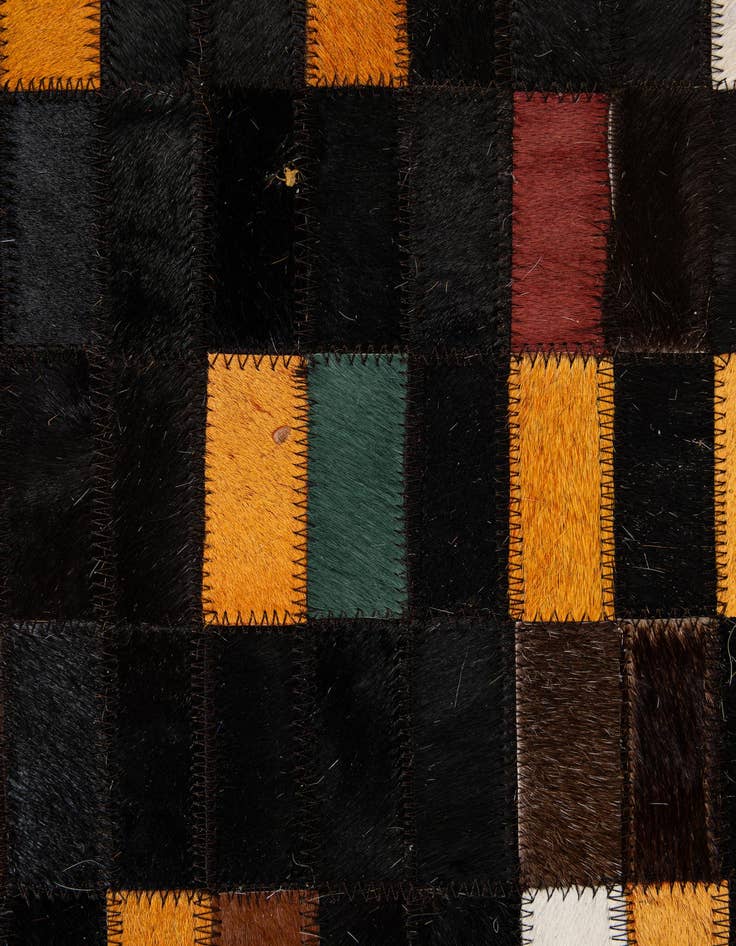 Detail image of  5' 2 x 7' 11 Cowhide - Patchwork Rug