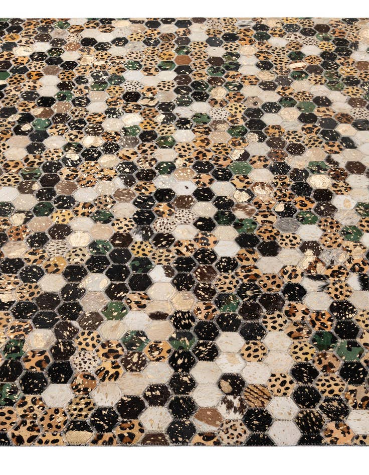Detail image of  4' 11 x 7' 11 Cowhide - Patchwork Rug