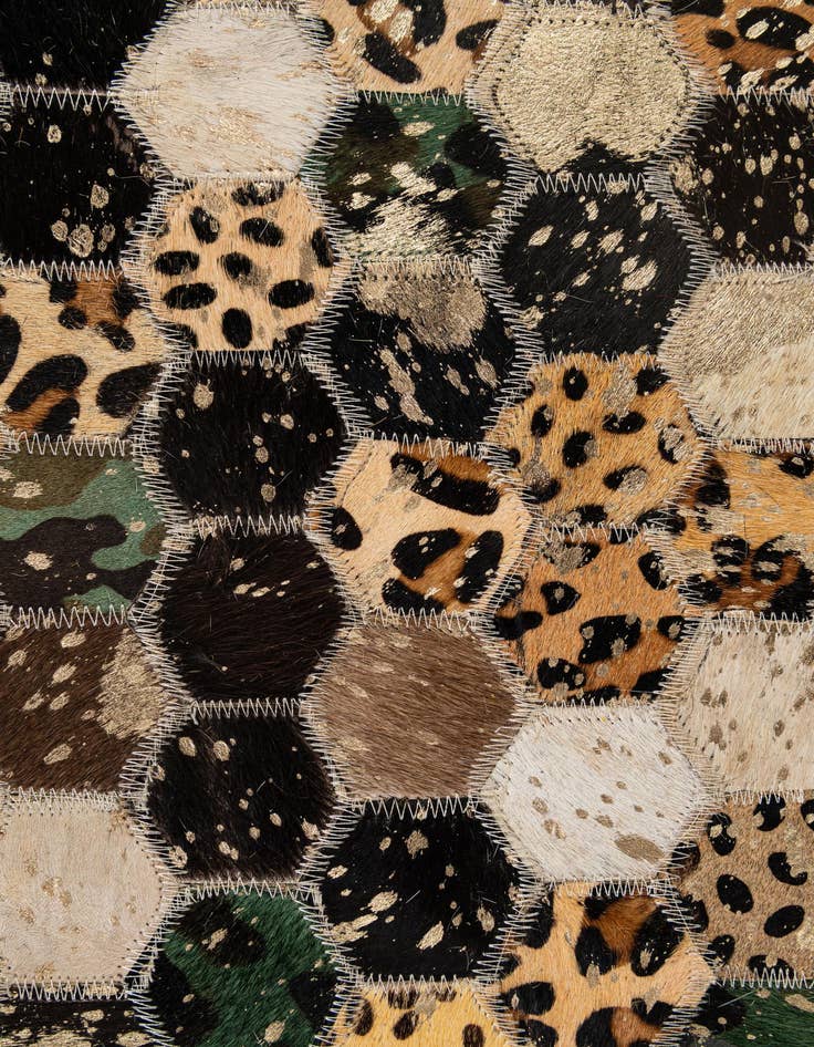 Detail image of  4' 11 x 7' 11 Cowhide - Patchwork Rug