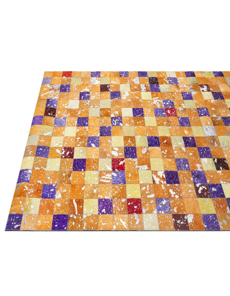 Detail image of  4' 11 x 7' 11 Cowhide - Patchwork Rug