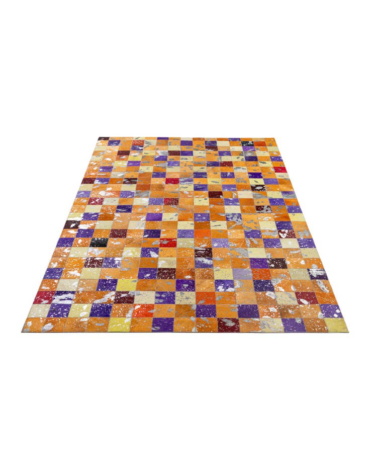 Detail image of  4' 11 x 7' 10 Cowhide - Patchwork Rug