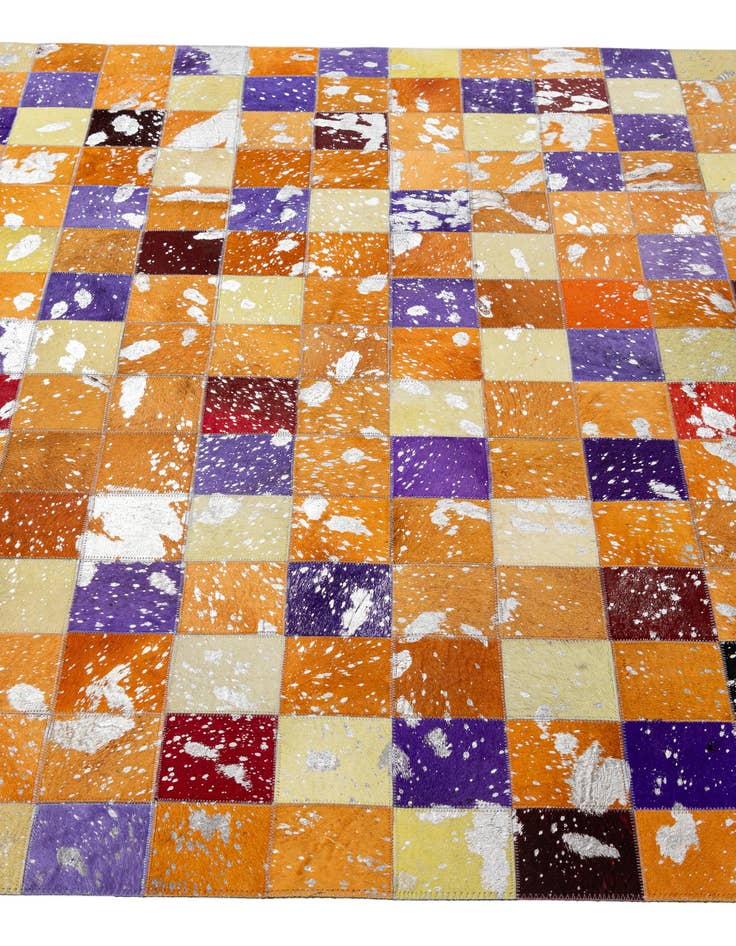 Detail image of  4' 11 x 7' 10 Cowhide - Patchwork Rug