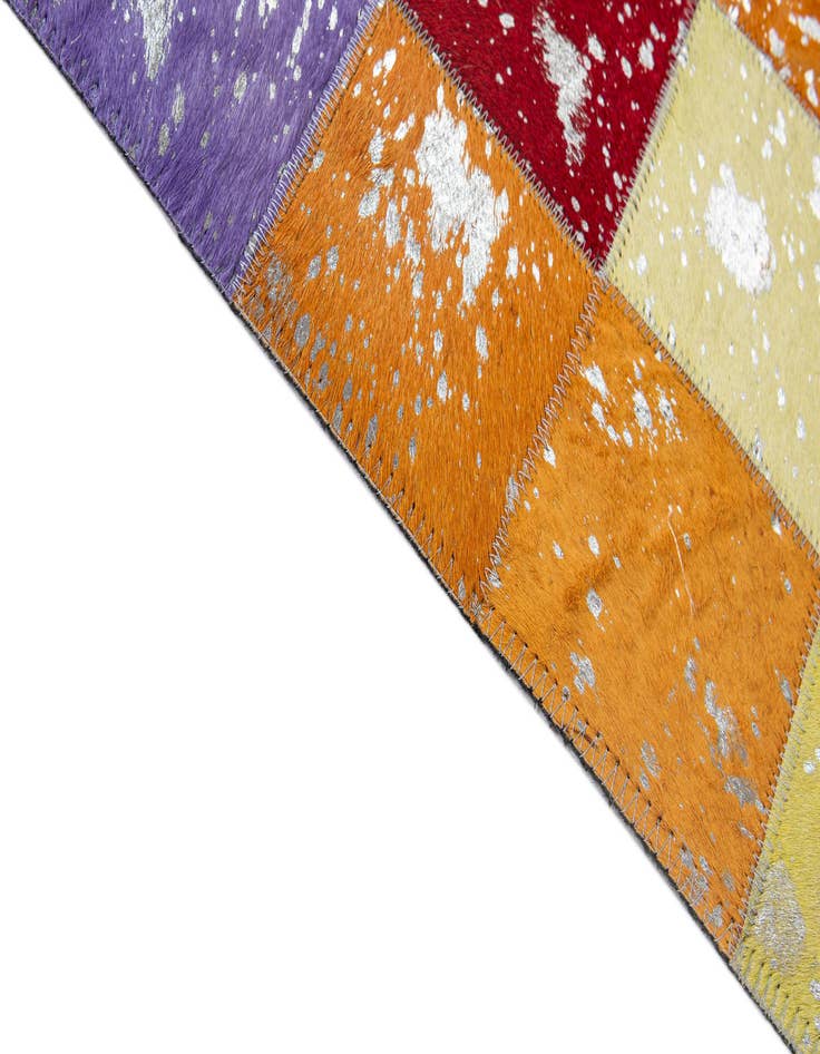 Detail image of  4' 11 x 7' 10 Cowhide - Patchwork Rug