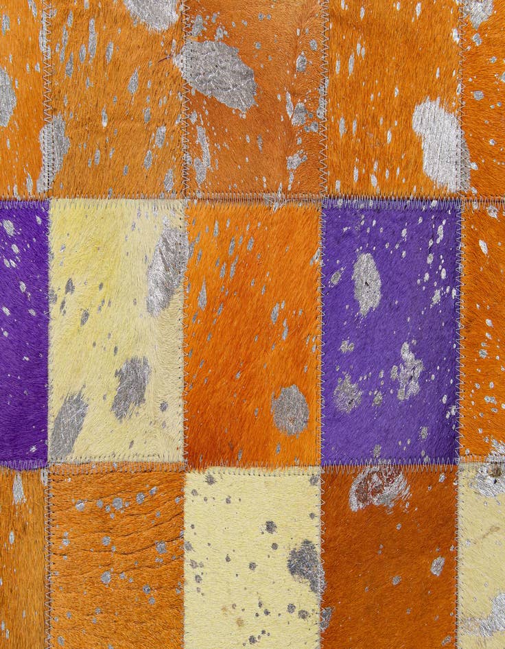 Detail image of  4' 11 x 7' 10 Cowhide - Patchwork Rug